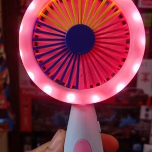 Rechargeable Mini Fan With Colorful Night Lighting