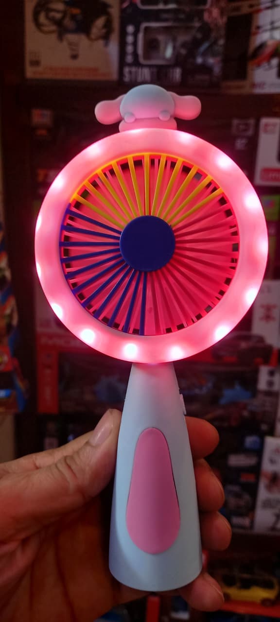 Rechargeable Mini Fan With Colorful Night Lighting